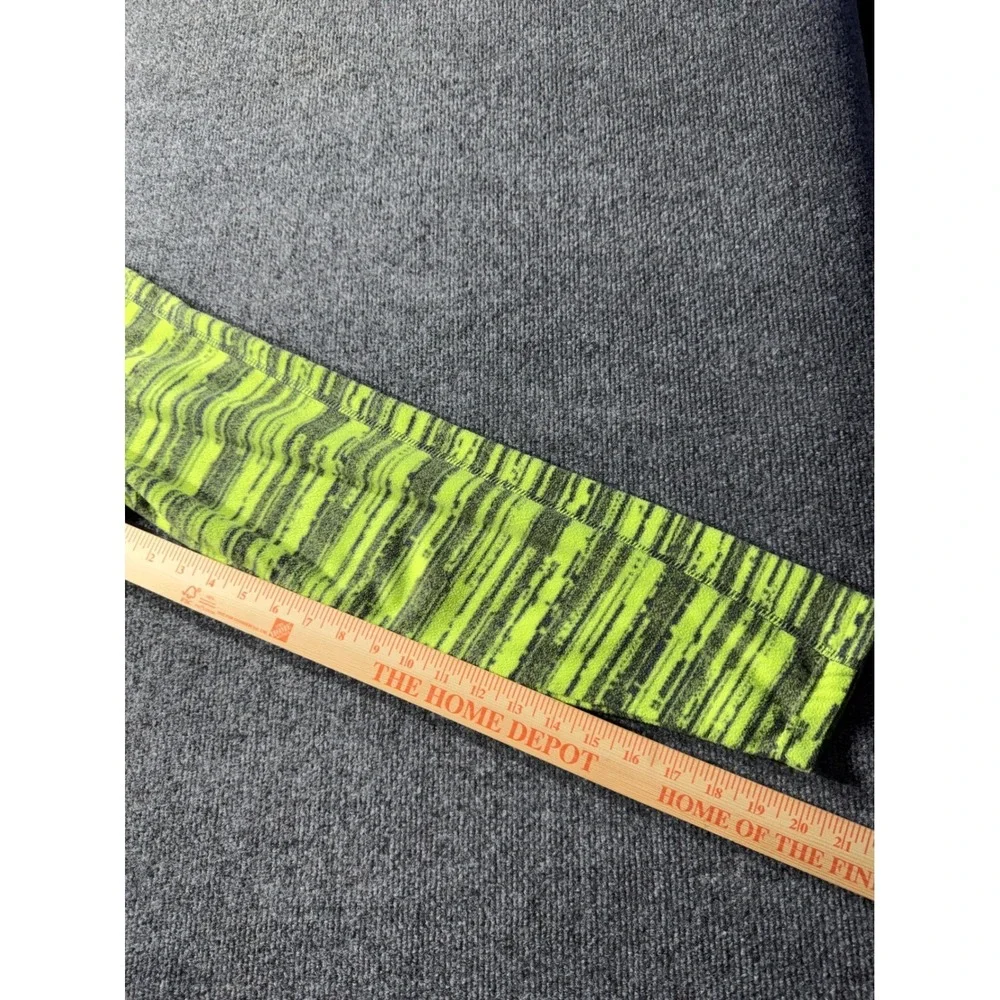 Xersion Mens XL Fleece Quarter Zip Pullover Neon Lime Green Space Dye Mock Neck